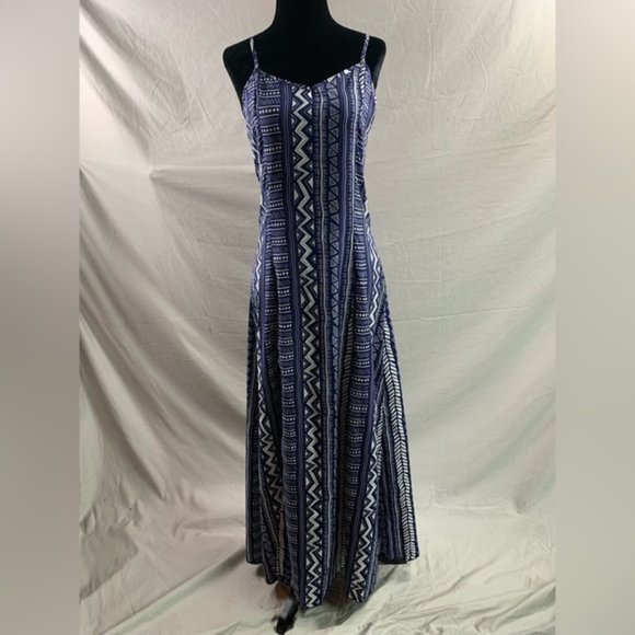 Boho Geo Print Split Thigh Cami Dress - Picture 6 of 8